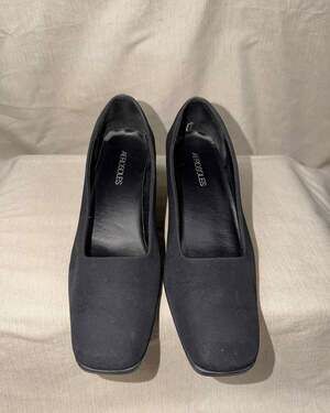 Aerosoles Heels Womens 8B Slip On Square Toe Loafer Pumps Black Fabric